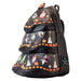 Zoom sur les bretelles ajustables et la quincaillerie métallique robuste du sac à dos Loungefly Nightmare Before Christmas
