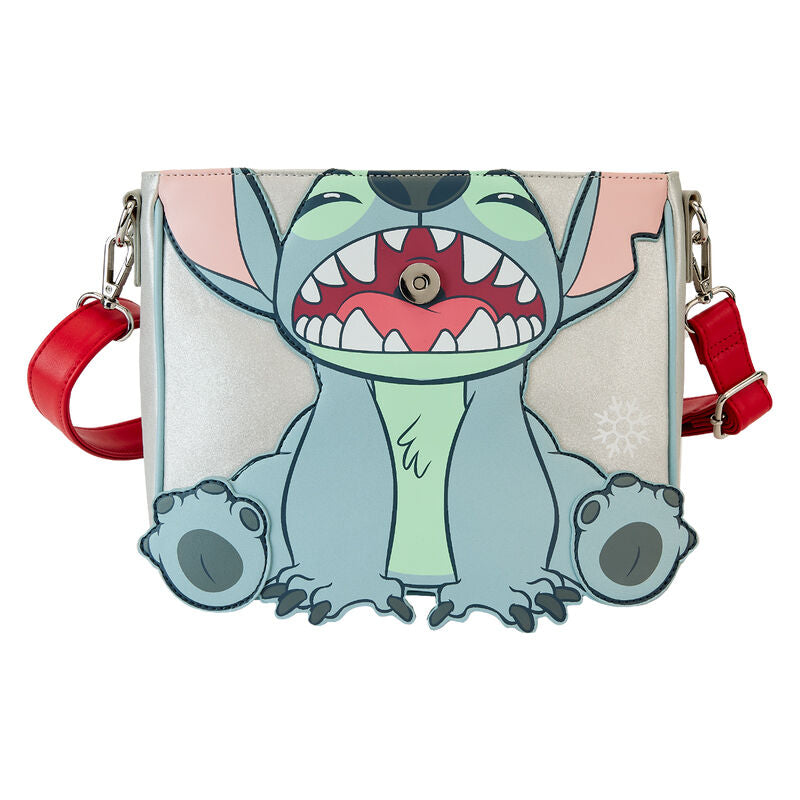 Sac porté en bandoulière illustrant son style cosplay et dimensions compactes
