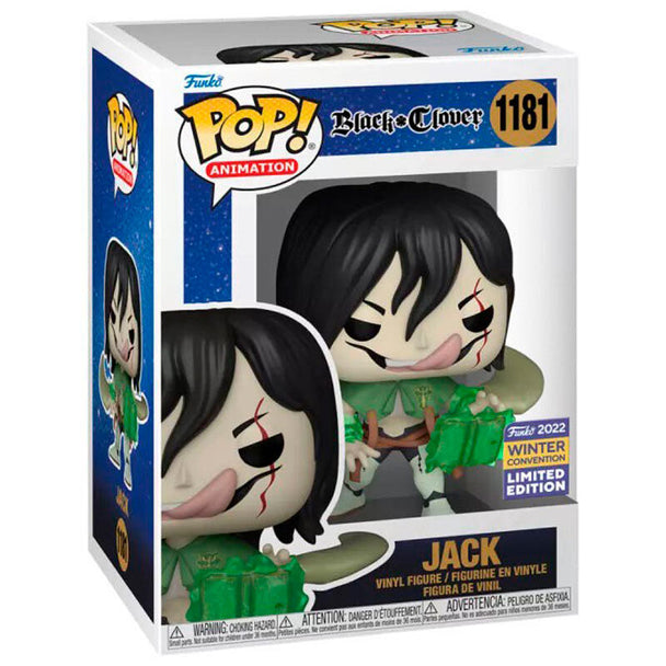 Figurine Funko POP exclusive de Jack de Black Clover en vinyle de 9cm dans sa boîte cadeau avec fenêtre