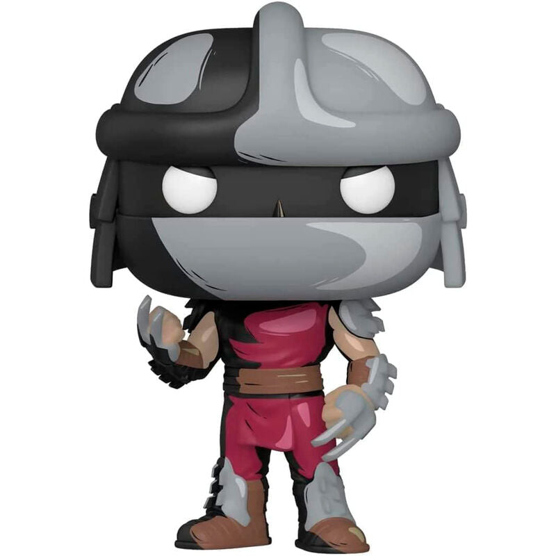 Vue latérale de la figurine Funko POP Shredder avec éclairage mettant en valeur les détails