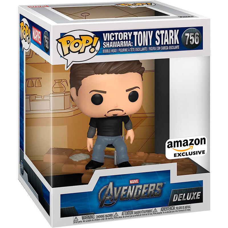 Figurine Funko POP Deluxe Tony Stark Marvel Avengers dans sa boîte cadeau avec fenêtre transparente