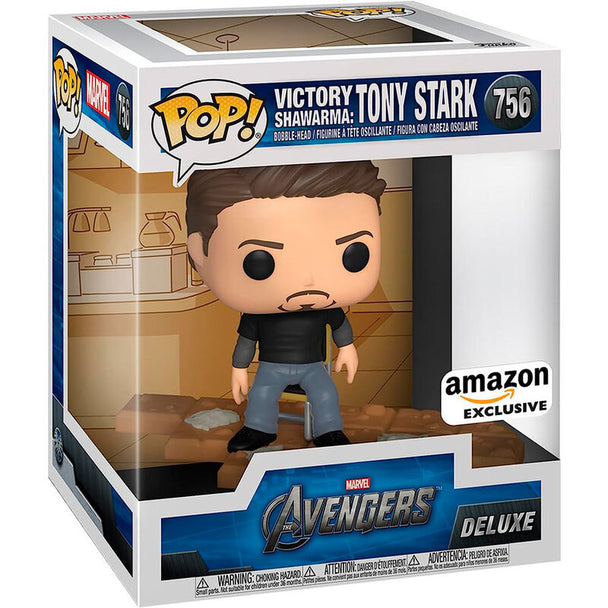 Figurine Funko POP Deluxe Tony Stark Marvel Avengers dans sa boîte cadeau avec fenêtre transparente