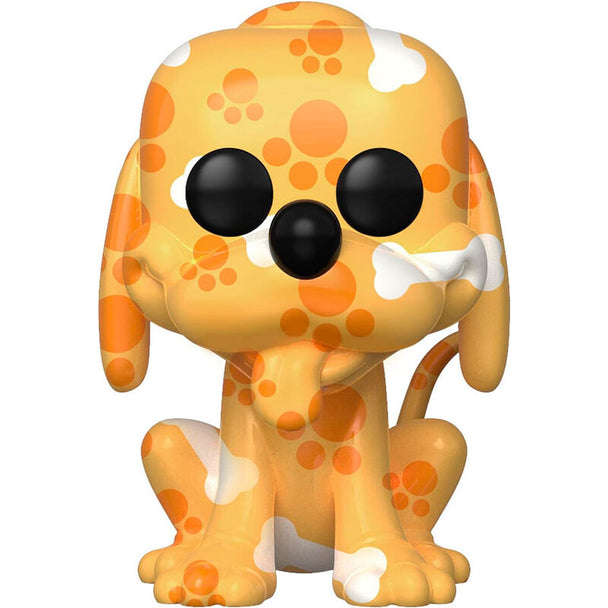 Vue rapprochée de la figurine Funko POP Pluto Artist en vinyle avec détails colorés dans sa boîte protectrice