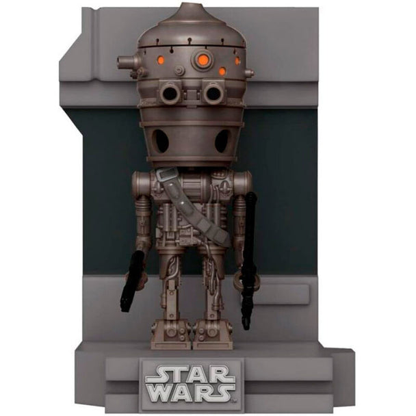 Détail de la figurine IG-88 Funko POP Deluxe Star Wars montrant les textures et couleurs précises du chasseur de primes
