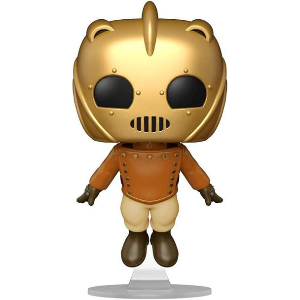 Vue rapprochée de la figurine The Rocketeer Funko POP exclusive avec détails précis et boîte transparente
