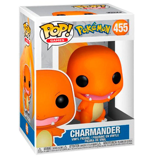Figurine Funko POP Salamèche de 9 cm en vinyle avec détails colorés, présentée dans sa boîte cadeau transparente.