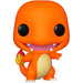 Boîte cadeau Funko POP avec fenêtre montrant la figurine Pokémon Salamèche, idéale pour collectionneurs et fans.