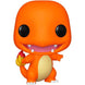 Boîte cadeau Funko POP avec fenêtre montrant la figurine Pokémon Salamèche, idéale pour collectionneurs et fans.