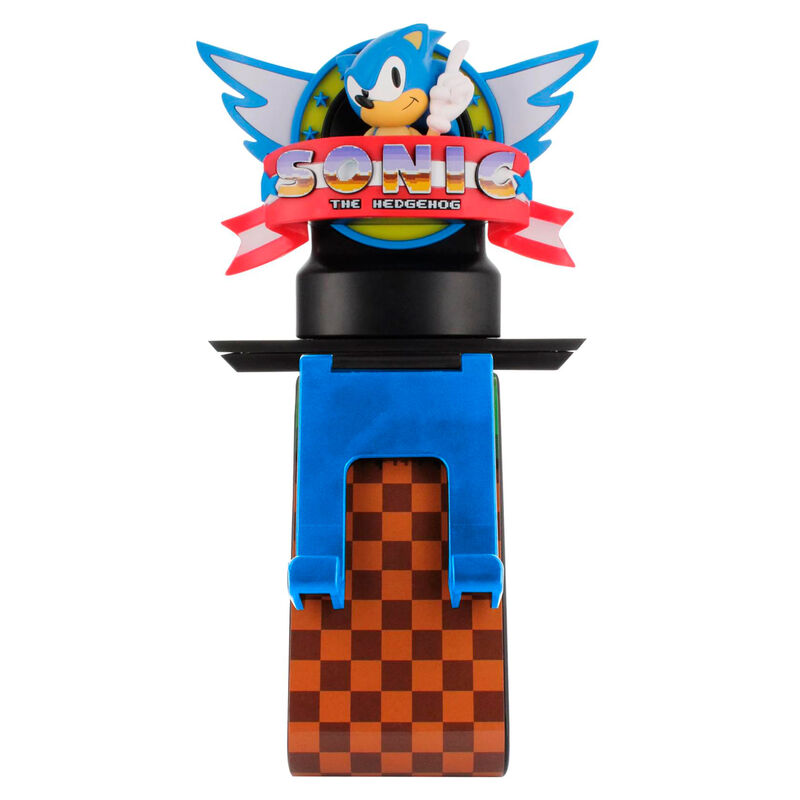 Support de charge Sonic The Hedgehog installé sur un bureau gaming moderne