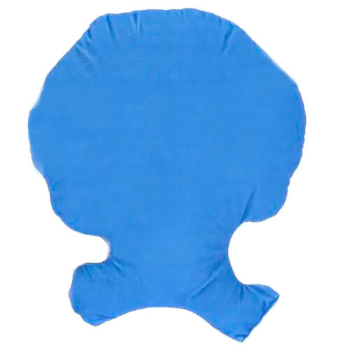 Détail du coussin 3D Luffy avec les couleurs vives et le logo officiel TOEI ANIMATION visibles.