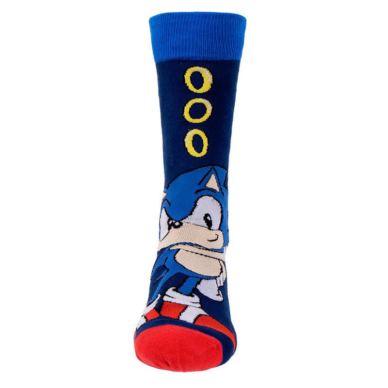 Emballage du pack 3 chaussettes Sonic the Hedgehog CERDÁ, parfait pour offrir