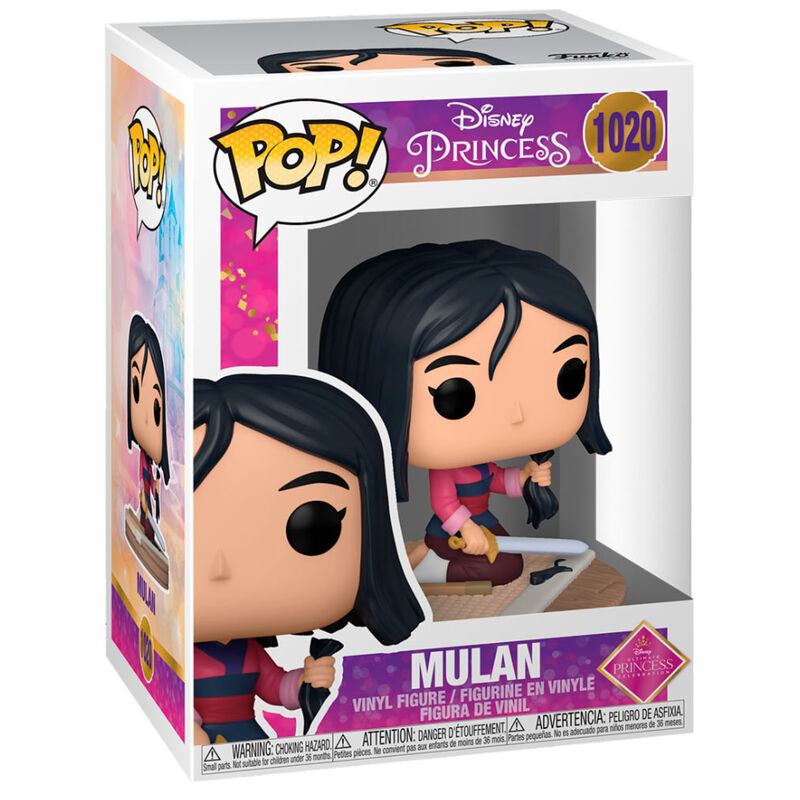 Figurine Funko POP Mulan Disney Princess en vinyl de 9 cm dans sa boîte vitrine transparente