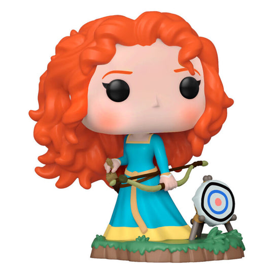 Vue rapprochée de la figurine Funko POP Merida avec détails colorés et expression déterminée