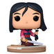 Vue de face de la figurine Funko POP Mulan avec détails colorés et boîte collector
