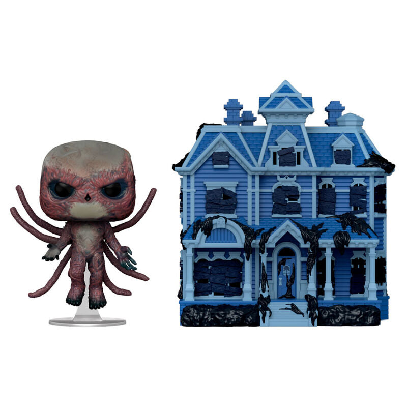 Maison Creel miniature incluse avec la figurine Vecna POP FUNKO, vue sous un angle rapproché