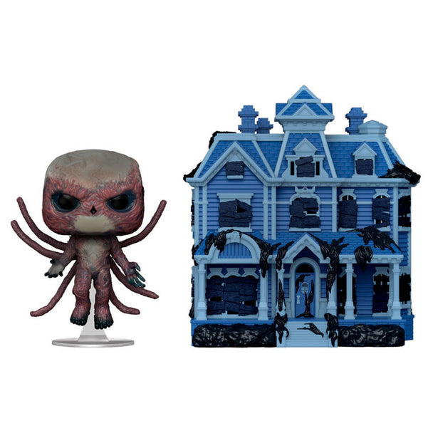 Maison Creel miniature incluse avec la figurine Vecna POP FUNKO, vue sous un angle rapproché