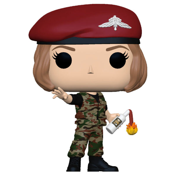 Vue rapprochée de la figurine Funko POP Robin Stranger Things montrant les détails du vinyle.