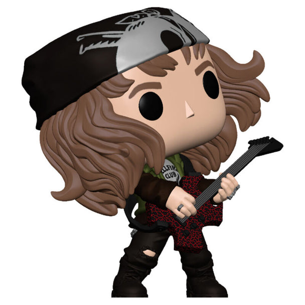 Détail de la figurine Funko POP Eddie de Stranger Things montrant les couleurs et le design précis