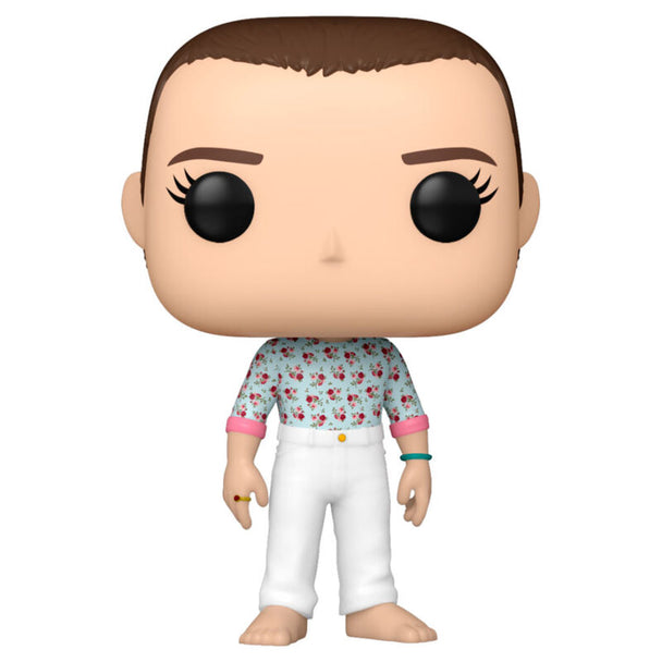 Vue rapprochée de la figurine Funko POP Eleven avec détails précis et couleurs vives.