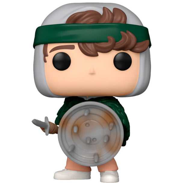Vue rapprochée de la figurine Funko POP Dustin avec détails fidèles au personnage de Stranger Things