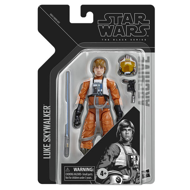Figurine Luke Skywalker articulée de 15 cm vue de face avec accessoires