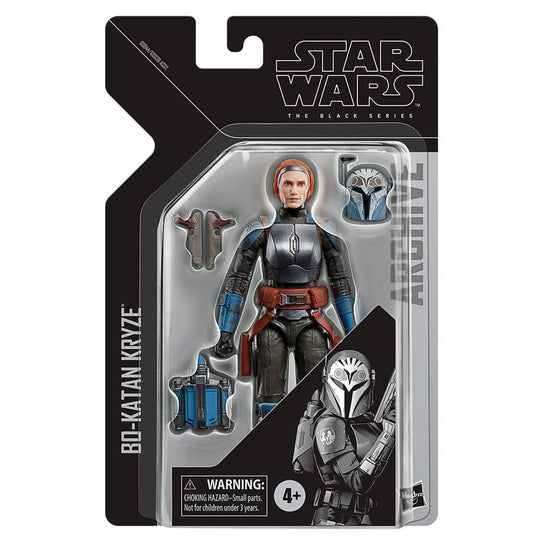 Figurine Bo-Katan Kryze Star Wars The Black Series 15 cm en position dynamique avec casque bleu et détails précis