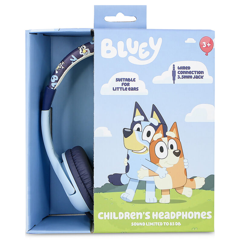 Vue de dessus du casque Bluey avec arceau rembourré et design coloré