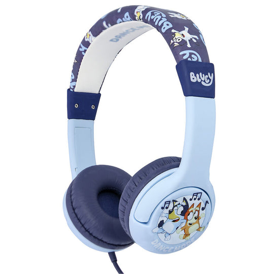 Casque enfant Bluey OTL TECHNOLOGIES vue de face avec coussinets bleus doux