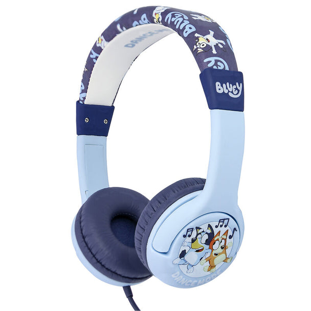 Casque enfant Bluey OTL TECHNOLOGIES vue de face avec coussinets bleus doux