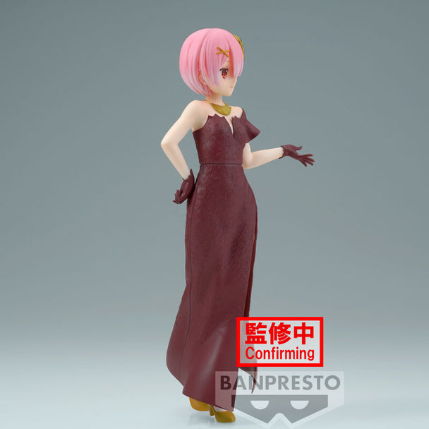 Vue latérale de la figurine Ram BANPRESTO montrant les finitions brillantes et le design élégant