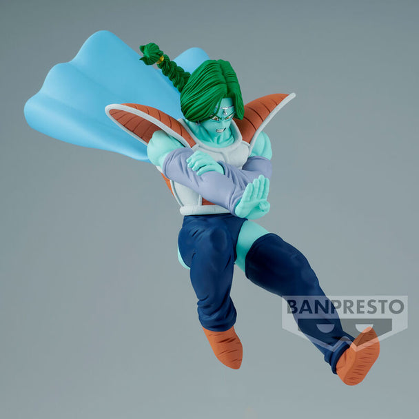 Profil gauche de la figurine Zarbon 13cm BANPRESTO avec posture dynamique et couleurs vives