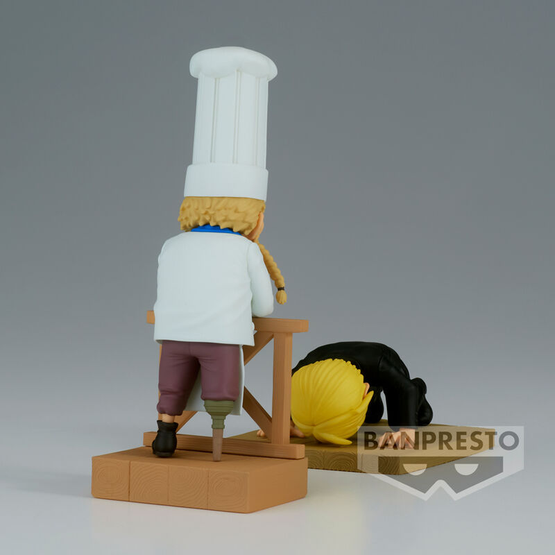 Pack duo Sanji et Zeff WCF One Piece, figurines de collection 8 cm sur fond blanc