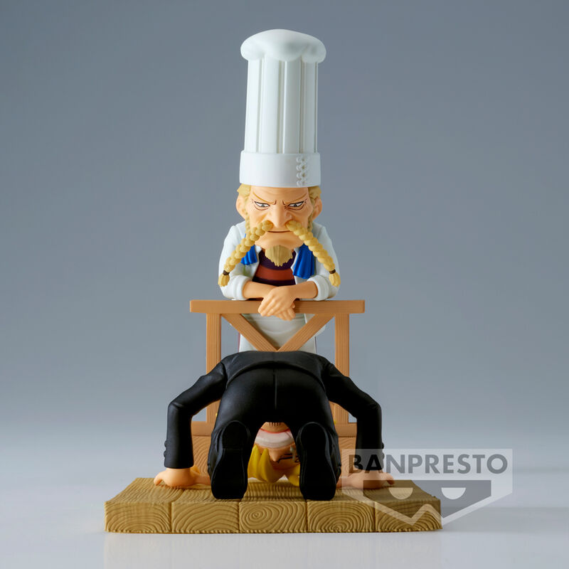 Zoom sur les détails des figurines Sanji et Zeff WCF 8 cm, qualité et design BANPRESTO
