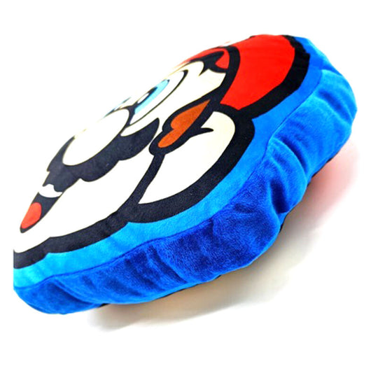 Détail du coussin Mario 3D Nintendo montrant la qualité du tissu polyester et la finition Peach touch