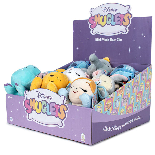 Peluche Disney Snuglets Mickey Mouse 15 cm avec clip sac, vue avant