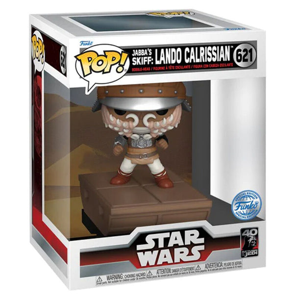 Packaging original de la figurine POP Deluxe Star Wars Lando Calrissian exclusive FUNKO avec illustrations et logos