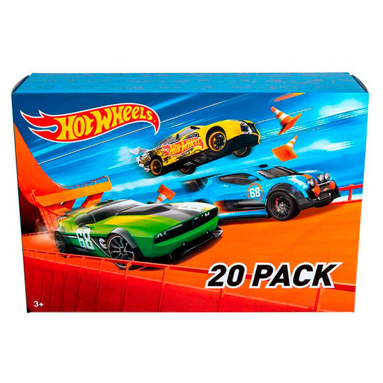 Deux voitures Hot Wheels assorties de différentes couleurs exposées côte à côte, échelle 1:64