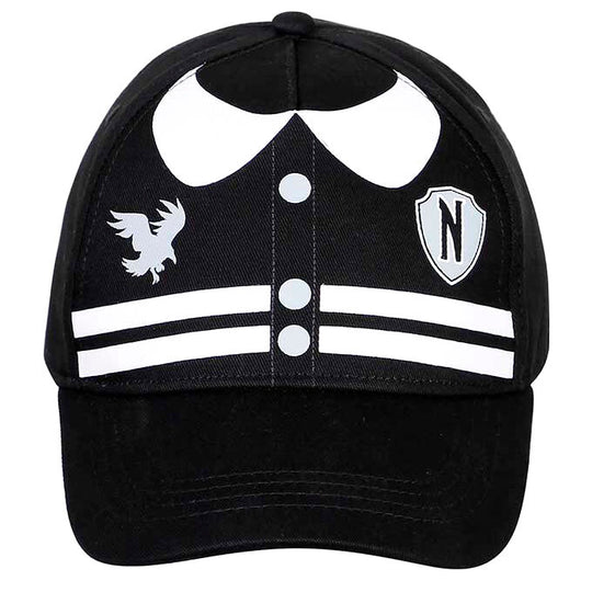 Casquette Wednesday Varsity KARACTERMANIA vue de face en coton et polyester pour enfant de 8 ans