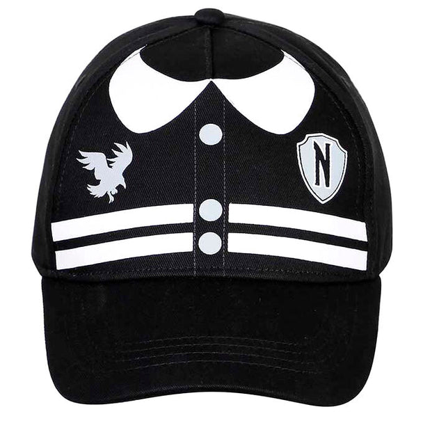 Casquette Wednesday Varsity KARACTERMANIA vue de face en coton et polyester pour enfant de 8 ans
