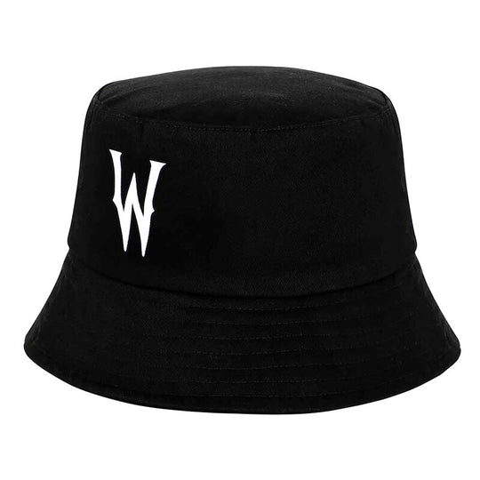 Chapeau bob enfant Wednesday de KARACTERMANIA en taille 55cm présenté sur fond blanc, style fisherman's cap