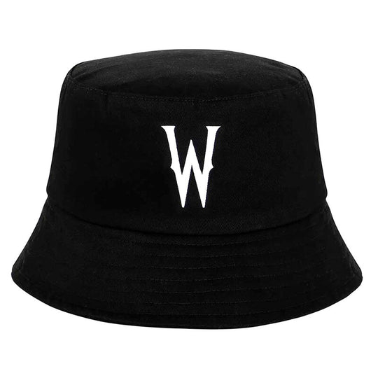 Vue de côté du chapeau bob Wednesday pour enfant de 8 ans, couleur et texture visibles en détail