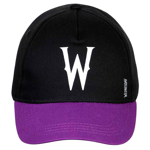 Casquette Wednesday KARACTERMANIA taille enfant 55cm vue de face, en coton et polyester