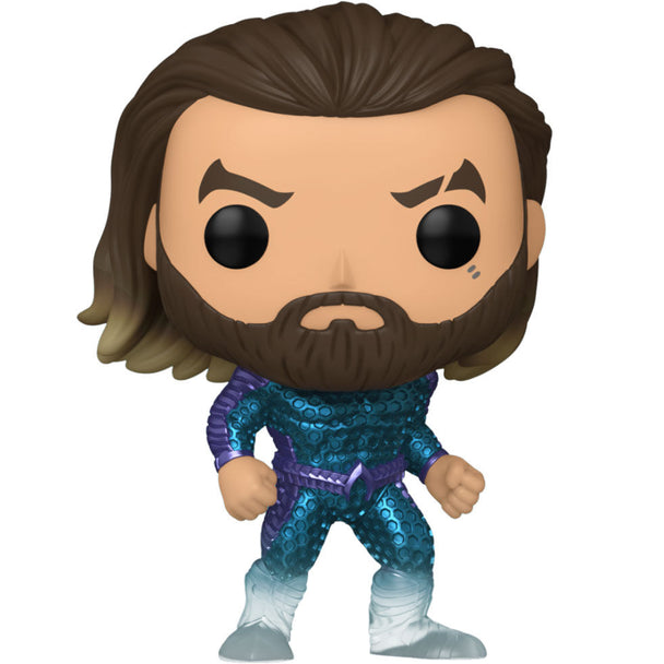 Figurine Funko POP Aquaman 9 cm en vinyle avec costume détaillé du film Aquaman and the Lost Kingdom dans sa boîte vitrine