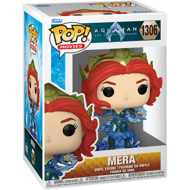 Boîte vitrine transparente contenant la figurine Funko POP Mera, parfaite pour collectionner ou offrir