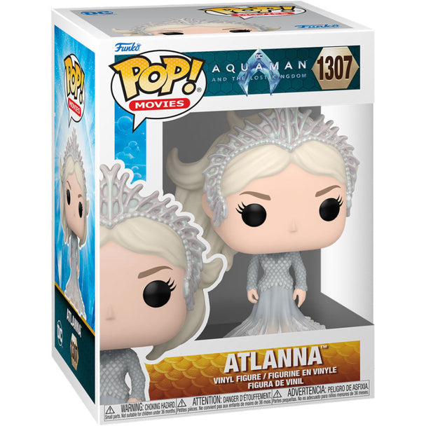 Vue de face de la figurine Funko POP Atlanna Aquaman and the Lost Kingdom, personnage féminin DC Comics détaillé