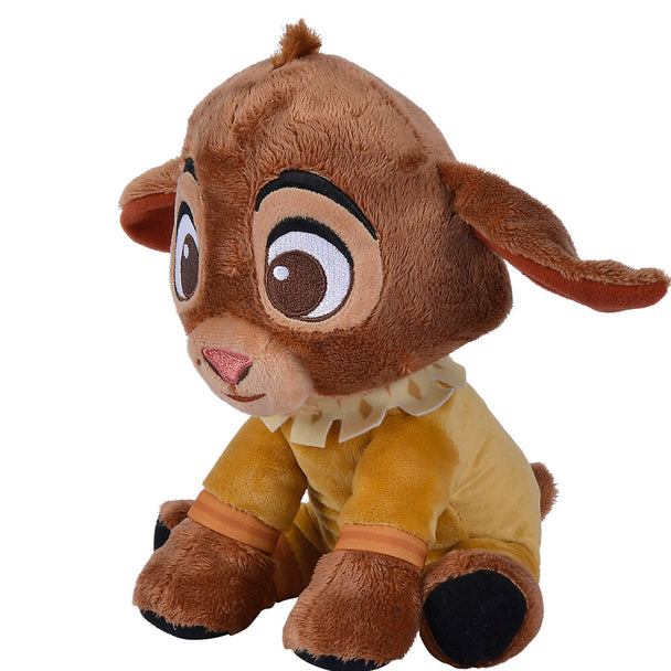 Zoom sur le visage doux et expressif de la peluche Valentino Disney