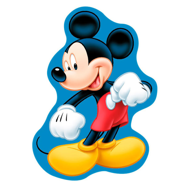 Coussin 3D Mickey Disney de 35cm en velboa doux avec visage emblématique en relief