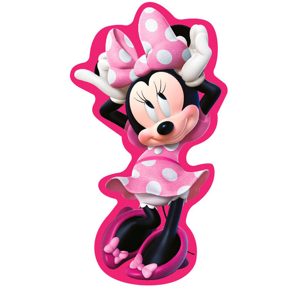 Coussin Disney Minnie Mouse 3D en velboa doux de 35 cm, parfait pour décoration et confort.