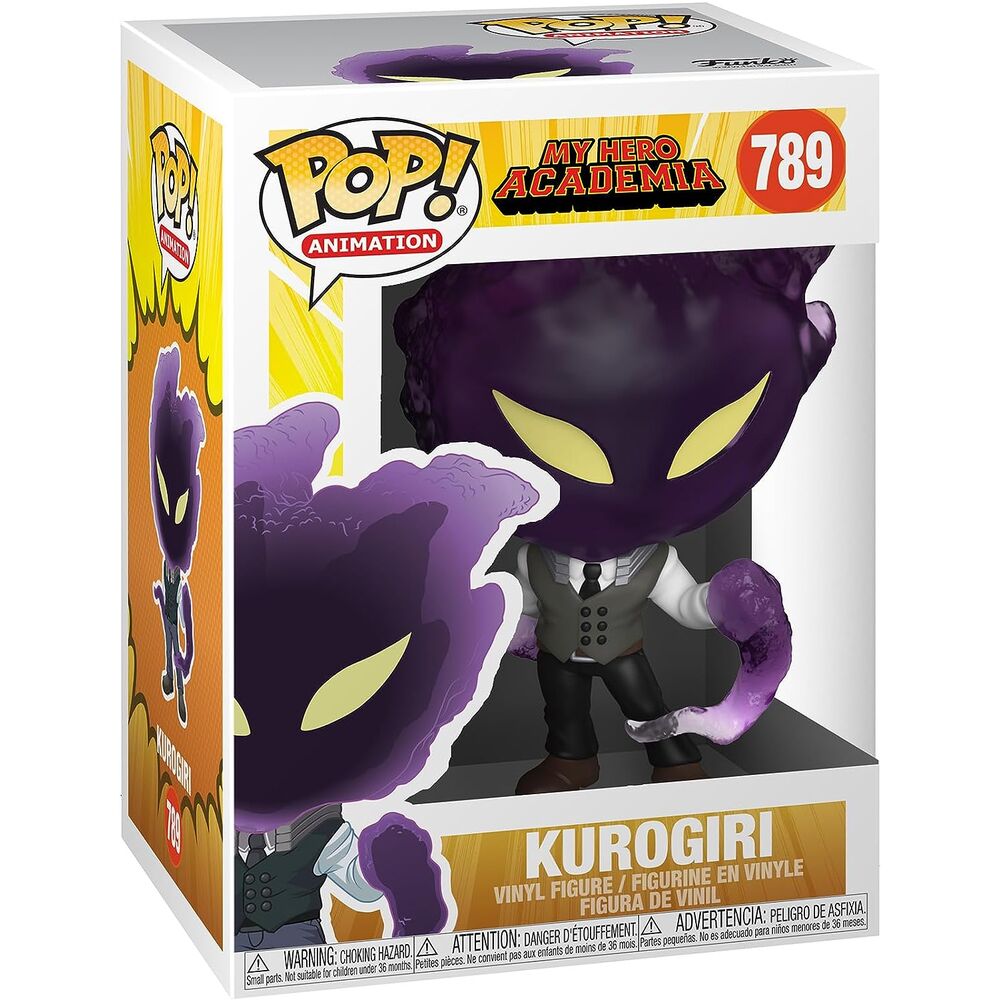Vue rapprochée de la figurine Funko POP Kurogiri avec détails précis et couleurs fidèles au personnage de My Hero Academia