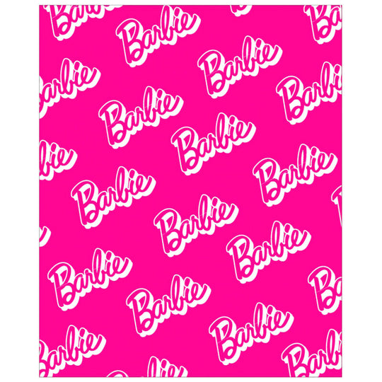 Détail du tissu doux et motif Barbie Coral du plaid MATTEL